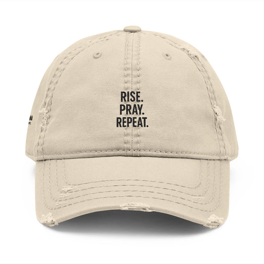 Distressed Dad Hat Rise, Paw, Repeat
