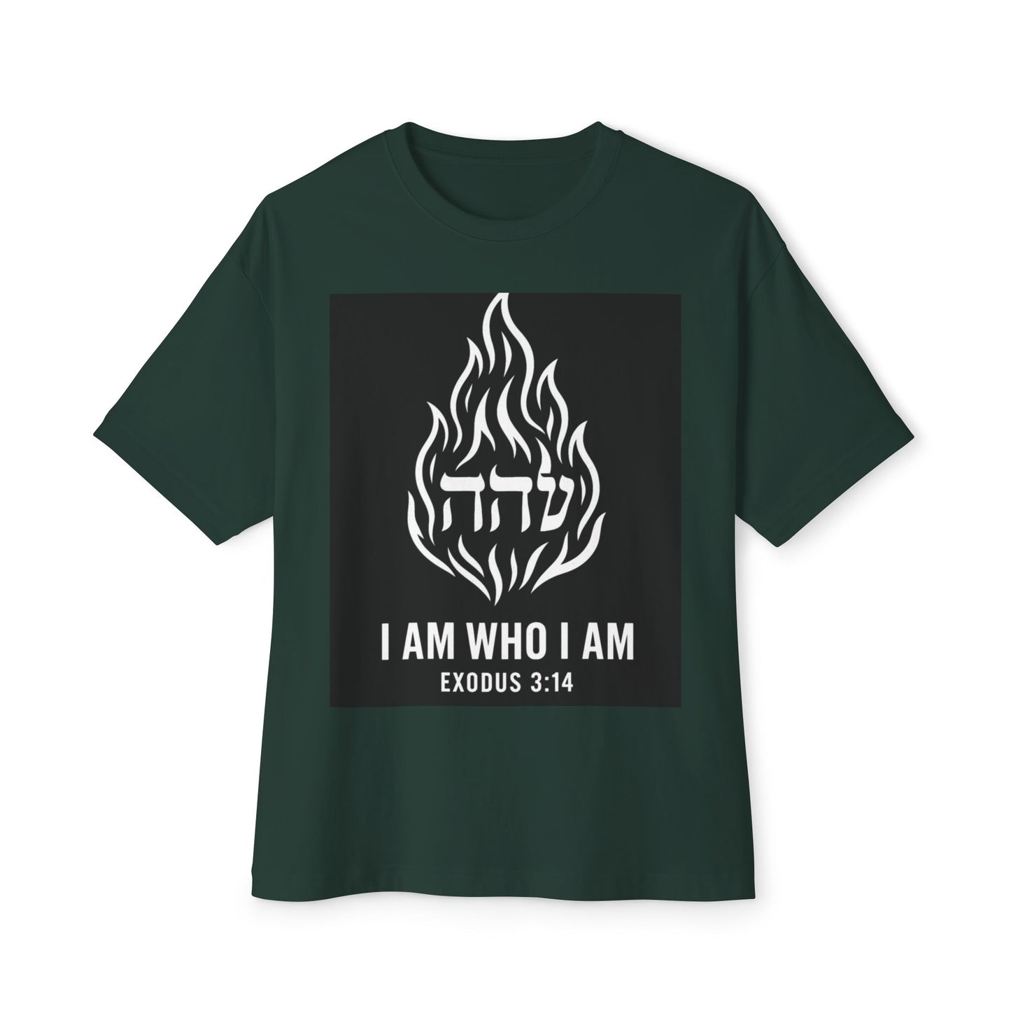 Unisex Oversized Tee - I AM WHO I AM, Inspirational Graphic T-Shirt, Faith Apparel, Christian Gift, Everyday Comfort