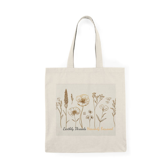 Eco-Friendly Natural Tote Bag, Floral Design, Sustainable Shopping Bag, Gift for Nature Lovers, Boho Tote, Everyday Essential