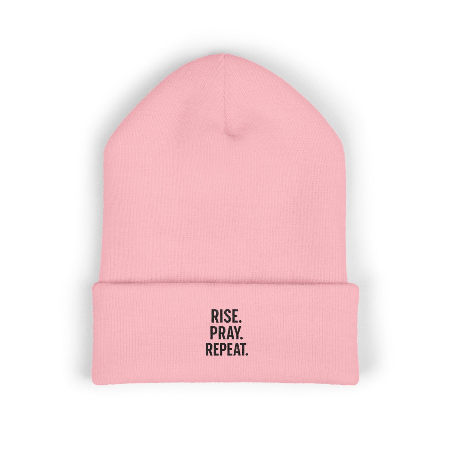 Rise Pray Repeat, cuffed beanie Hat, Gift for Her, Beanie for God Lovers, Cozy Style for All Occasions