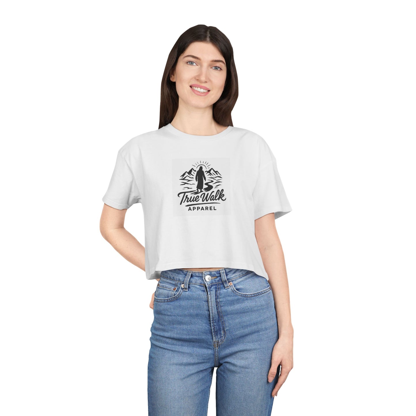 TrueWalk Chic Women's Crop Tee - Casual Style for Everyday Wear, Perfect for Summer Outfits, Gifts for Her, Festival Attire, Comfortable Fashion
