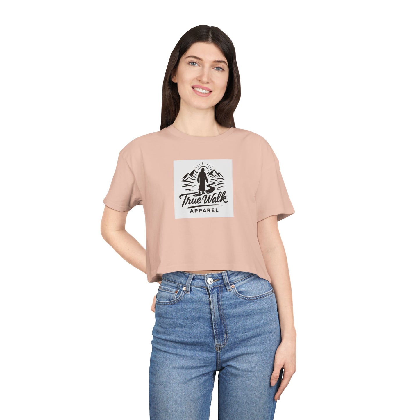 TrueWalk Chic Women's Crop Tee - Casual Style for Everyday Wear, Perfect for Summer Outfits, Gifts for Her, Festival Attire, Comfortable Fashion