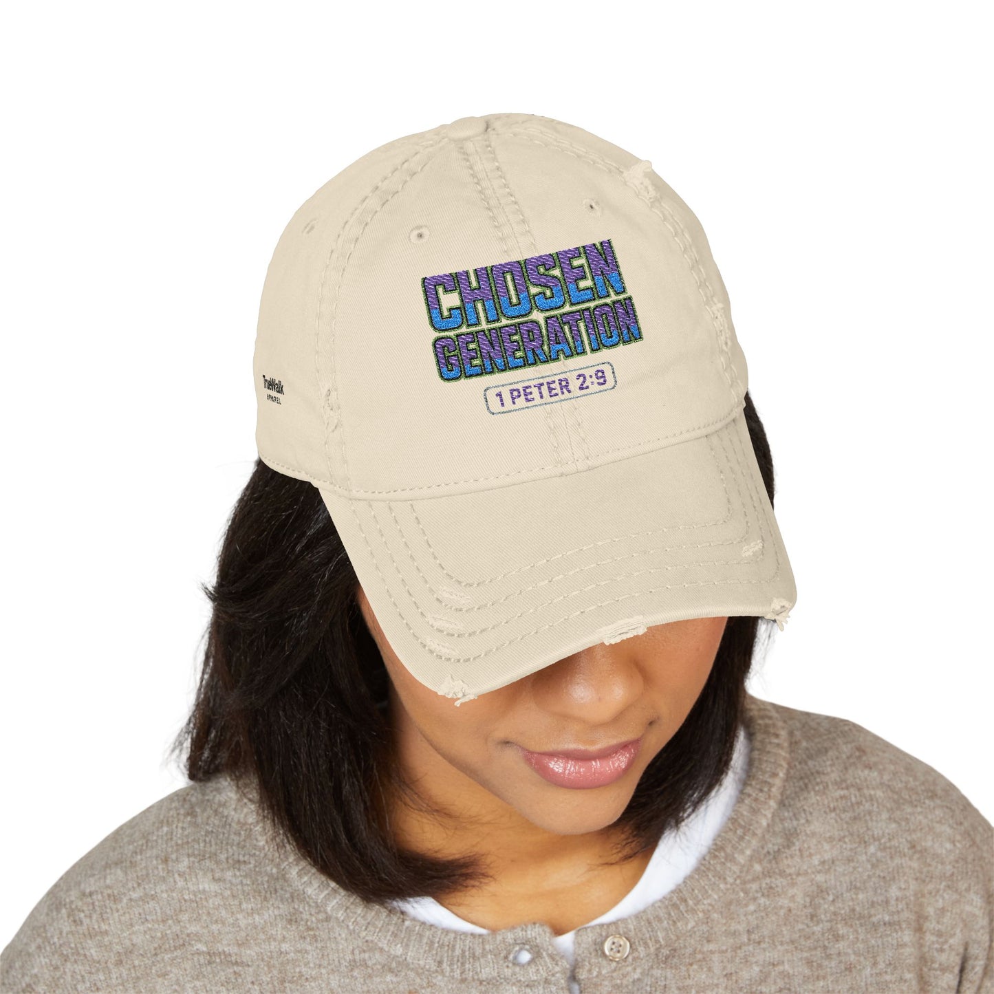 Chosen Generation Distressed Dad Hat, Embroidered Cap
