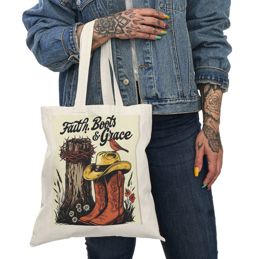 Rustic Faith Tote Bag - Country Chic Style for Everyday Use, Perfect for Gifts, Farmers Markets, or Casual Outings