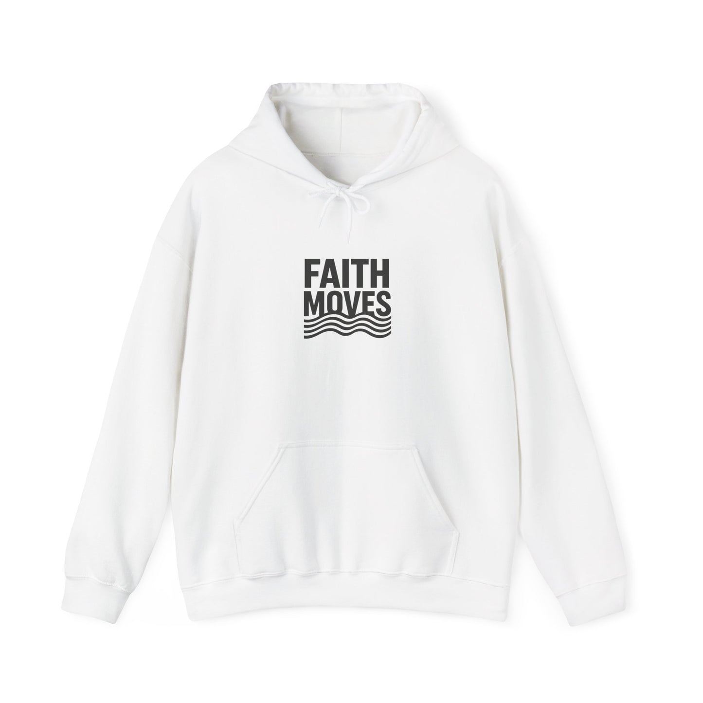Inspirational Hooded Sweatshirt, Unisex Faith Moves, Motivational Apparel, Cozy Gift for Her, Spiritual Wellness Wear