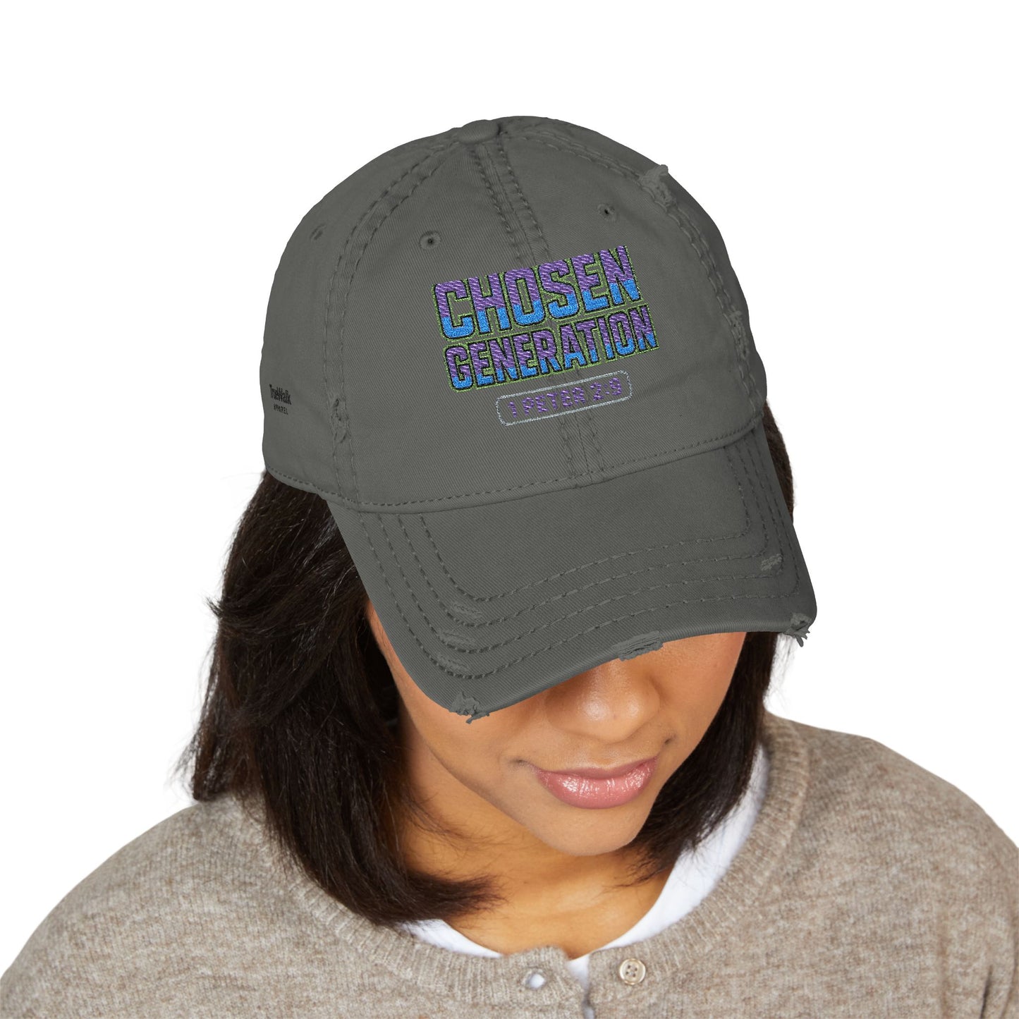 Chosen Generation Distressed Dad Hat, Embroidered Cap