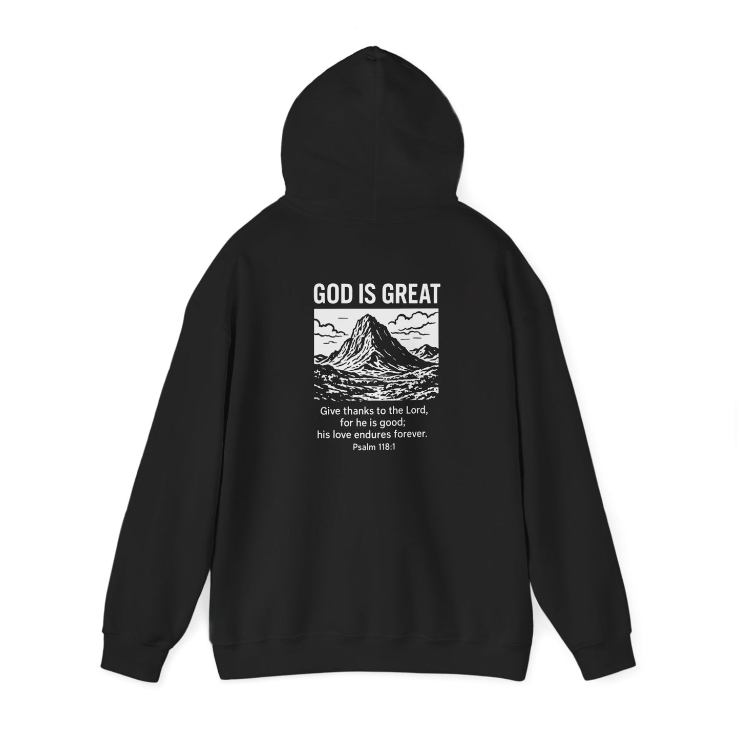 Faith-Inspired Hooded Sweatshirt with Psalm 136:1, Cozy Unisex Apparel for Cold Days, Perfect Gift for Worshippers, Casual Wear, [...]