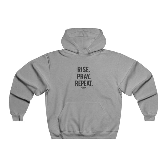 Rise. Pray. Repeat. Hoodie - Inspirational Sweatshirt for Men, Faith-Based Apparel, Cozy Gift for Him, Motivational Wear, Spiritual [...]