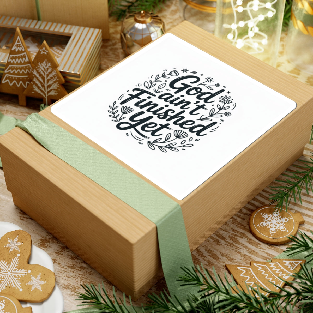 Inspirational Kiss-Cut Stickers - God Ain't Finished Yet