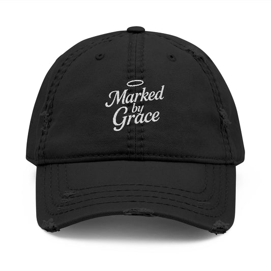 'Marked by Grace' Embroidery | distressed dad cap