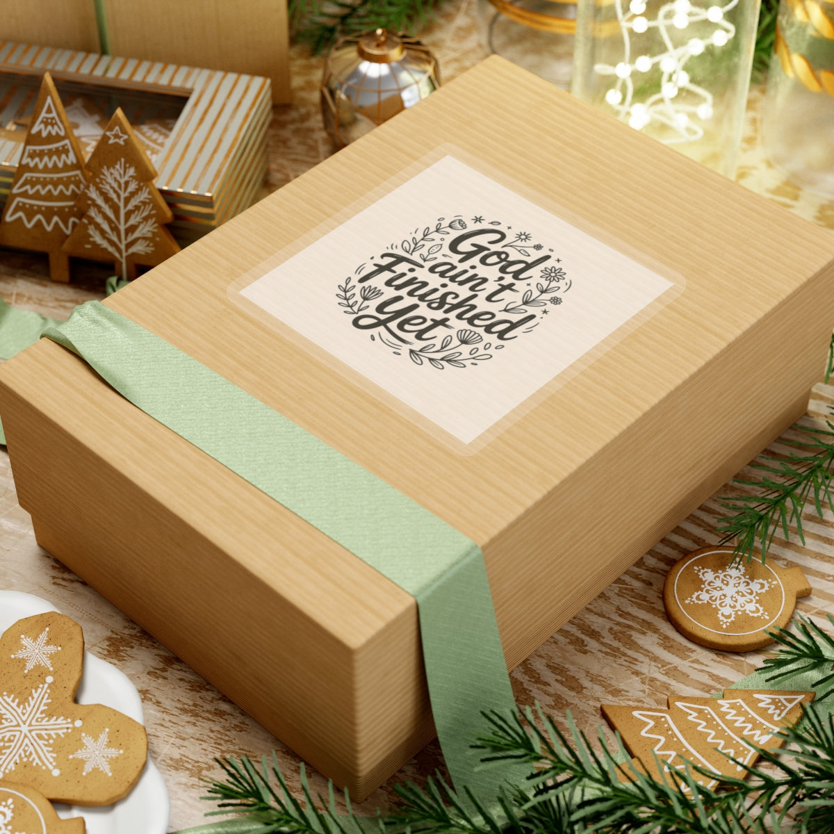 Inspirational Kiss-Cut Stickers - God Ain't Finished Yet