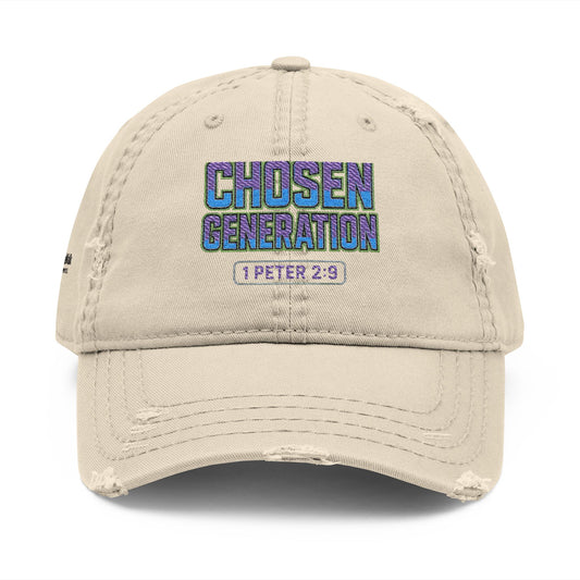 Chosen Generation Distressed Dad Hat, Embroidered Cap