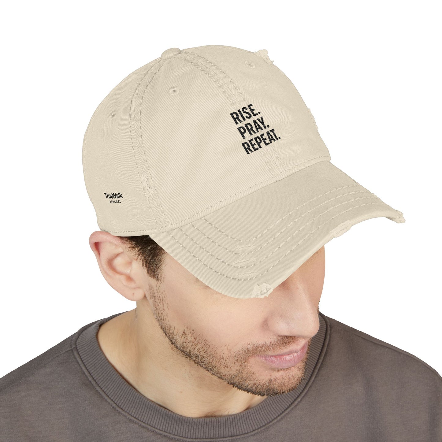 Distressed Dad Hat Rise, Paw, Repeat