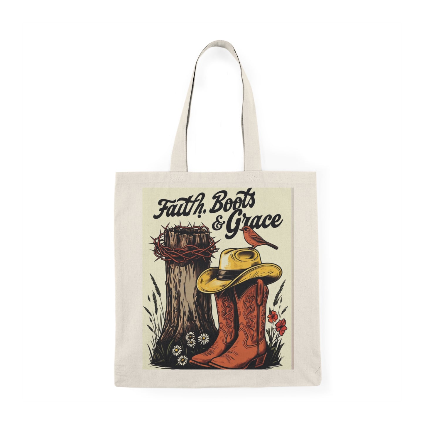 Rustic Faith Tote Bag - Country Chic Style for Everyday Use, Perfect for Gifts, Farmers Markets, or Casual Outings