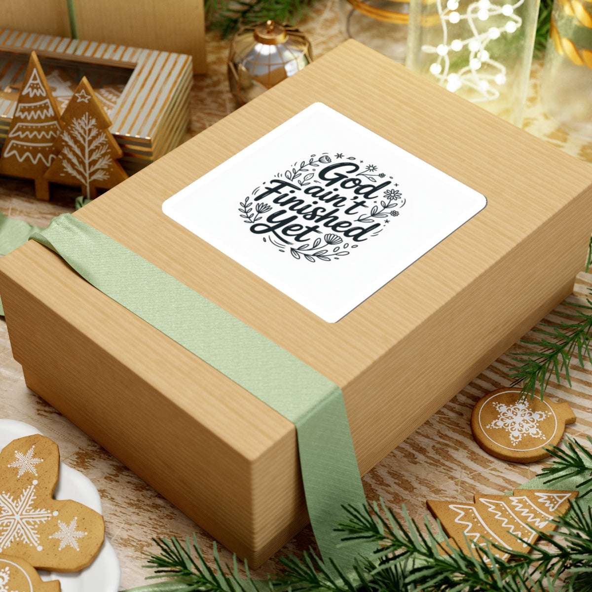 Inspirational Kiss-Cut Stickers - God Ain't Finished Yet