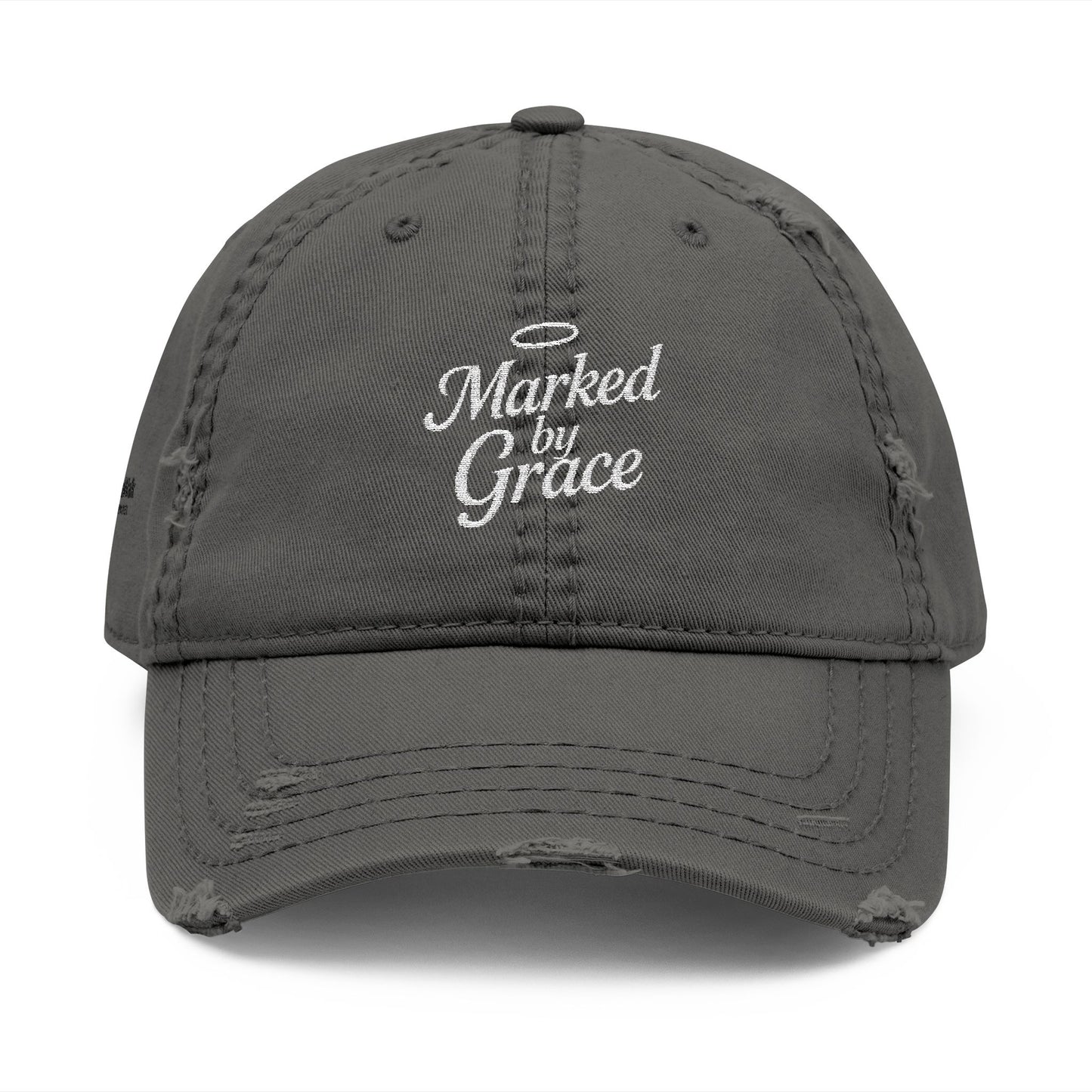 'Marked by Grace' Embroidery | distressed dad cap