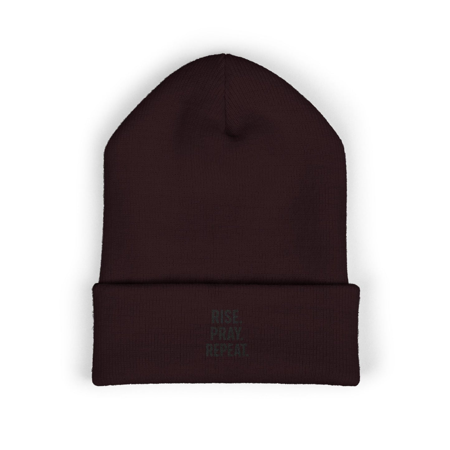 Rise Pray Repeat, cuffed beanie Hat, Gift for Her, Beanie for God Lovers, Cozy Style for All Occasions