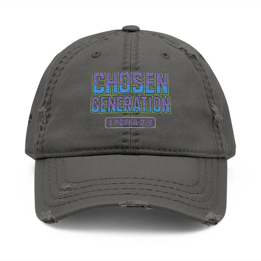 Chosen Generation Distressed Dad Hat, Embroidered Cap